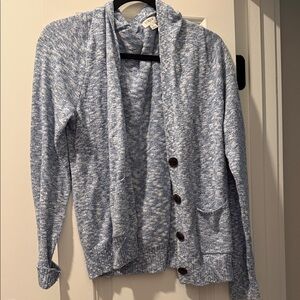 LOFT Heathered Blue Cardigan with Buttons
